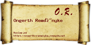 Ongerth Reményke névjegykártya